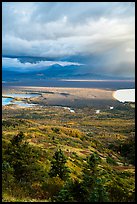 Brooks River area in autumn from above. Katmai National Park ( color)