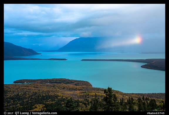 Naknek Lake with rainbowed shaft of light. Katmai National Park (color)
