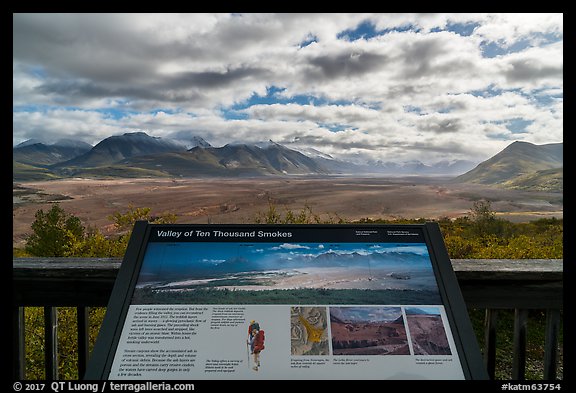 Valley of Ten Thousand Smokes intepretive sign. Katmai National Park (color)