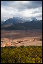 Lethe gorge, Valley of Ten Thousand Smokes, and mountains. Katmai National Park ( color)