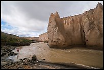 Visitor Looking, Ukak River, Valley of Ten Thousand Smokes. Katmai National Park ( color)