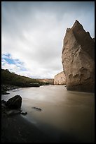 Cliffs of ash rock and Ukak River, Valley of Ten Thousand Smokes. Katmai National Park ( color)