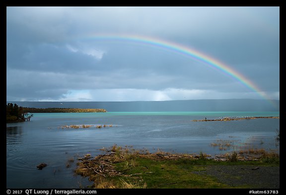 Naknek Lake and rainbow near Brooks River. Katmai National Park (color)