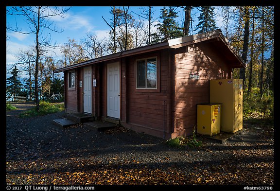 Food and gear cache building, Brooks Camp campground. Katmai National Park (color)