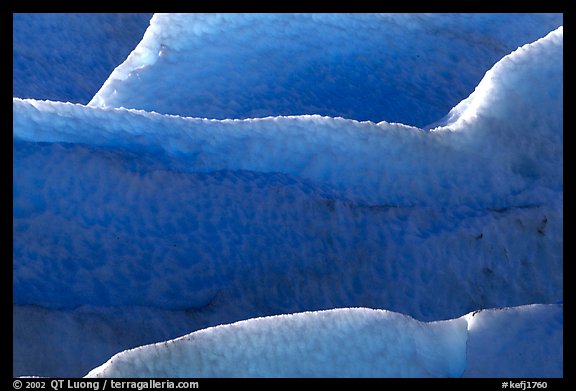 Icy ridges close-up at the terminus of Exit Glacier. Kenai Fjords National Park, Alaska, USA.
