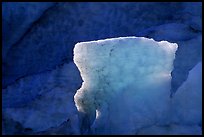 Blue ice detail at the terminus of Exit Glacier. Kenai Fjords National Park, Alaska, USA.