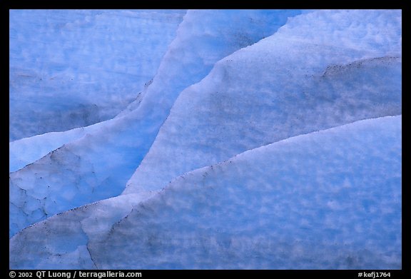 Blue ice nuances at the terminus of Exit Glacier. Kenai Fjords National Park, Alaska, USA.