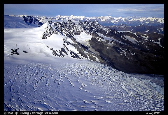 Aerial view of Aialik glacier. Kenai Fjords National Park (color)