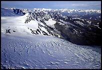 Aerial view of Aialik glacier. Kenai Fjords National Park, Alaska, USA.