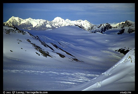 Aerial view of Harding icefield. Kenai Fjords National Park, Alaska, USA.