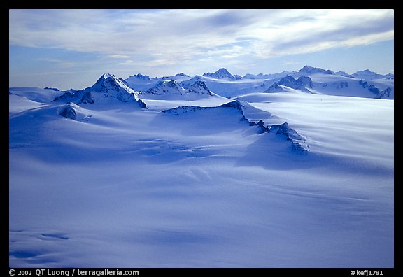 Aerial view of Harding icefield and Nunataks. Kenai Fjords National Park (color)