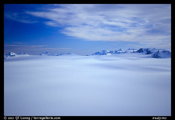 Aerial view of Harding icefield and Peaks. Kenai Fjords National Park (color)