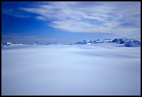Aerial view of Harding icefield and Peaks. Kenai Fjords National Park, Alaska, USA.