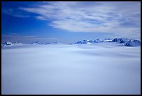 Aerial view of Harding icefield and Peaks. Kenai Fjords National Park, Alaska, USA. (color)