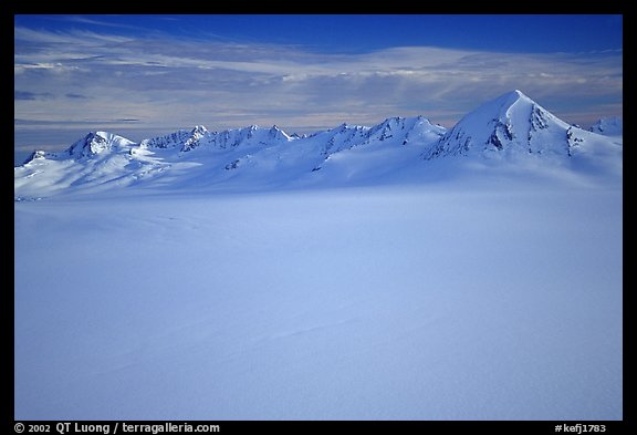 Aerial view of Harding icefield and Nunataks. Kenai Fjords National Park, Alaska, USA.