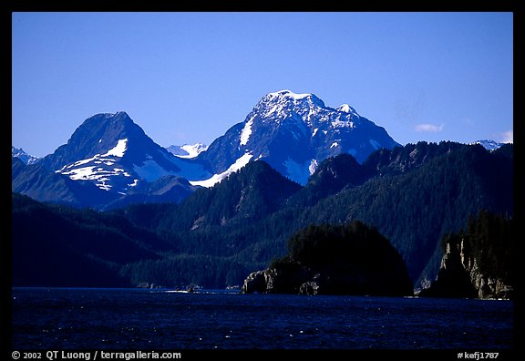 Mountains seen from Aialik Bay. Kenai Fjords National Park, Alaska, USA.