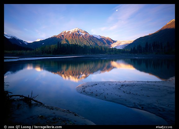 Resurrection River and Exit Glacier, early morning. Kenai Fjords  National Park (color)