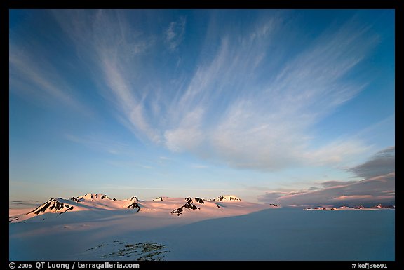 Harding Ice field and clouds, sunrise. Kenai Fjords National Park (color)