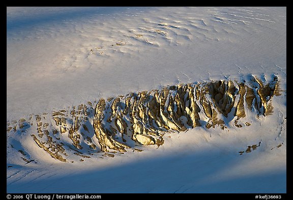 Crevasses uncovered by melting snow. Kenai Fjords National Park (color)