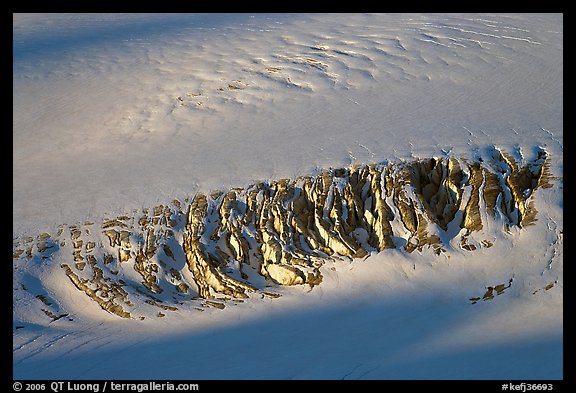 Crevasses uncovered by melting snow. Kenai Fjords National Park (color)