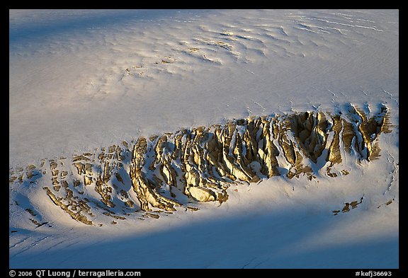 Crevasses uncovered by melting snow. Kenai Fjords National Park, Alaska, USA.