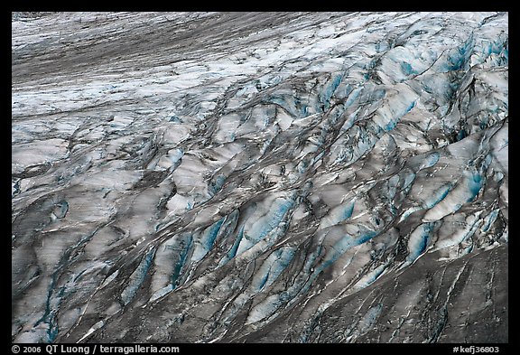 Crevassed Exit glacier section. Kenai Fjords National Park (color)