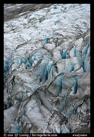 Crevasses on Exit glacier. Kenai Fjords National Park, Alaska, USA.