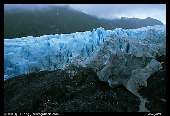 Moraine and Exit Glacier. Kenai Fjords National Park, Alaska, USA.