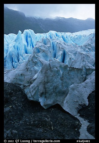 Exit Glacier and stream, 2002. Kenai Fjords National Park, Alaska, USA.