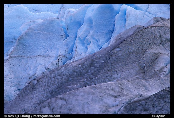 Detail of ice on Exit Glacier. Kenai Fjords National Park, Alaska, USA.