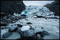 Powerful glacial stream flows from Exit Glacier, 2016. Kenai Fjords National Park ( color)