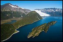 Aerial View of Slate Island and Aialik Bay. Kenai Fjords National Park ( color)