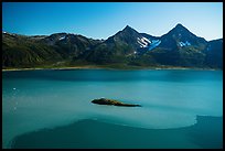 Aerial View of Aialik Bay with silky water from Aialik Glacier. Kenai Fjords National Park ( color)