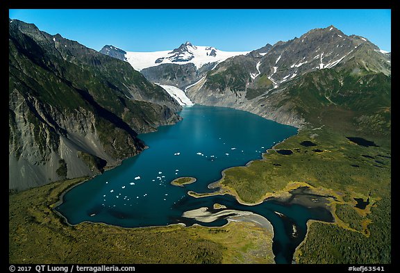 Aerial View of Pedersen Lagoon. Kenai Fjords National Park (color)