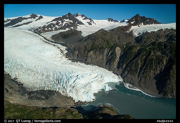 Aerial View of Holgate Glacier. Kenai Fjords National Park (color)