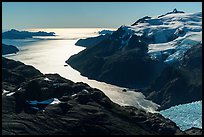 Aerial View of backlit Holgate Arm. Kenai Fjords National Park ( color)