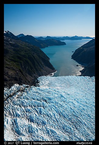 Aerial View of Holgate Glacier above Holgate Arm. Kenai Fjords National Park (color)