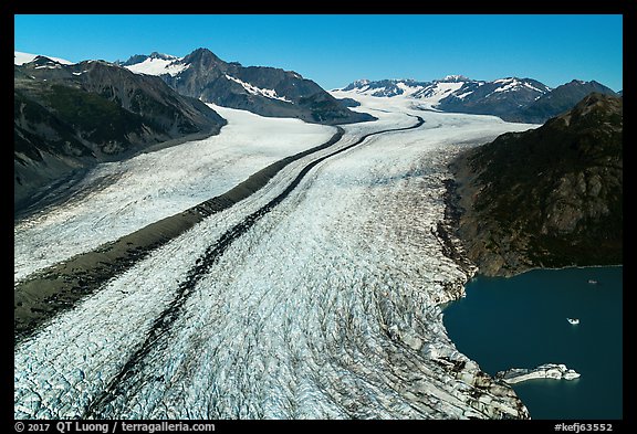 Aerial View of Bear Glacier. Kenai Fjords National Park (color)