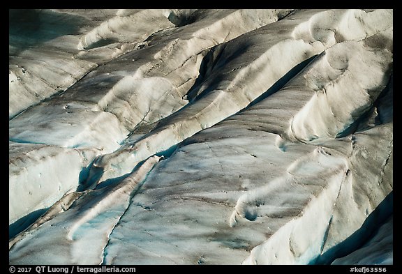 Aerial View of Bear Glacier surface detail. Kenai Fjords National Park (color)