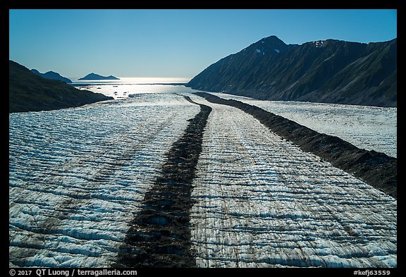 Aerial View of Bear Glacier and Resurrection Bay. Kenai Fjords National Park (color)