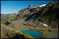 Aerial View of lake in valley. Kenai Fjords National Park ( color)