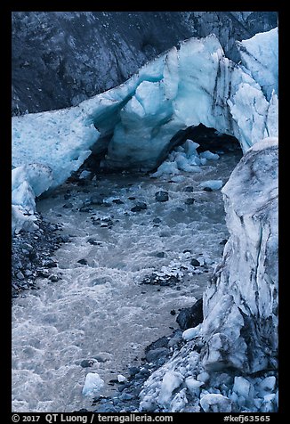 Ice arch and glacial stream, Exit Glacier, 2016. Kenai Fjords National Park (color)