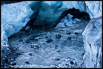 Glacial stream flowing out of ice tunnel, Exit Glacier. Kenai Fjords National Park ( color)