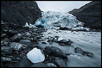 Iceberg, glacial stream, Exit Glacier terminus, 2016. Kenai Fjords National Park ( color)