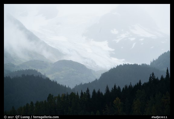 Glacier and ridges in mist. Kenai Fjords National Park (color)