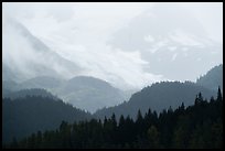 Glacier and ridges in mist. Kenai Fjords National Park ( color)