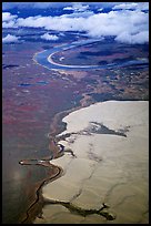 Aerial view of the Great Kobuk Sand Dunes. Kobuk Valley National Park, Alaska, USA. (color)