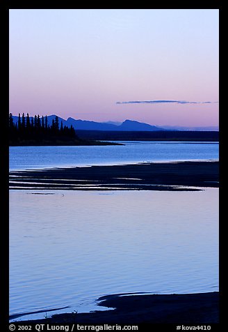 Shore, river and Baird mountains, evening. Kobuk Valley National Park (color)