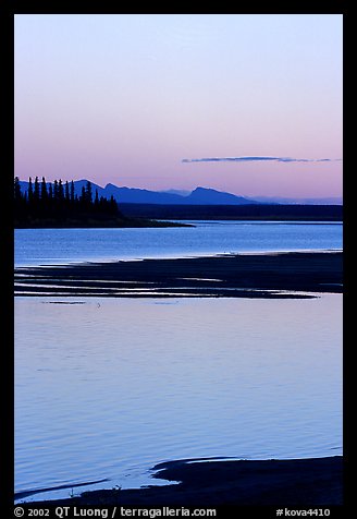 Shore, river and Baird mountains, evening. Kobuk Valley National Park, Alaska, USA.