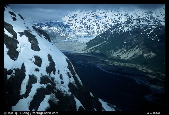 Aerial view of Tikakila River valley. Lake Clark National Park (color)